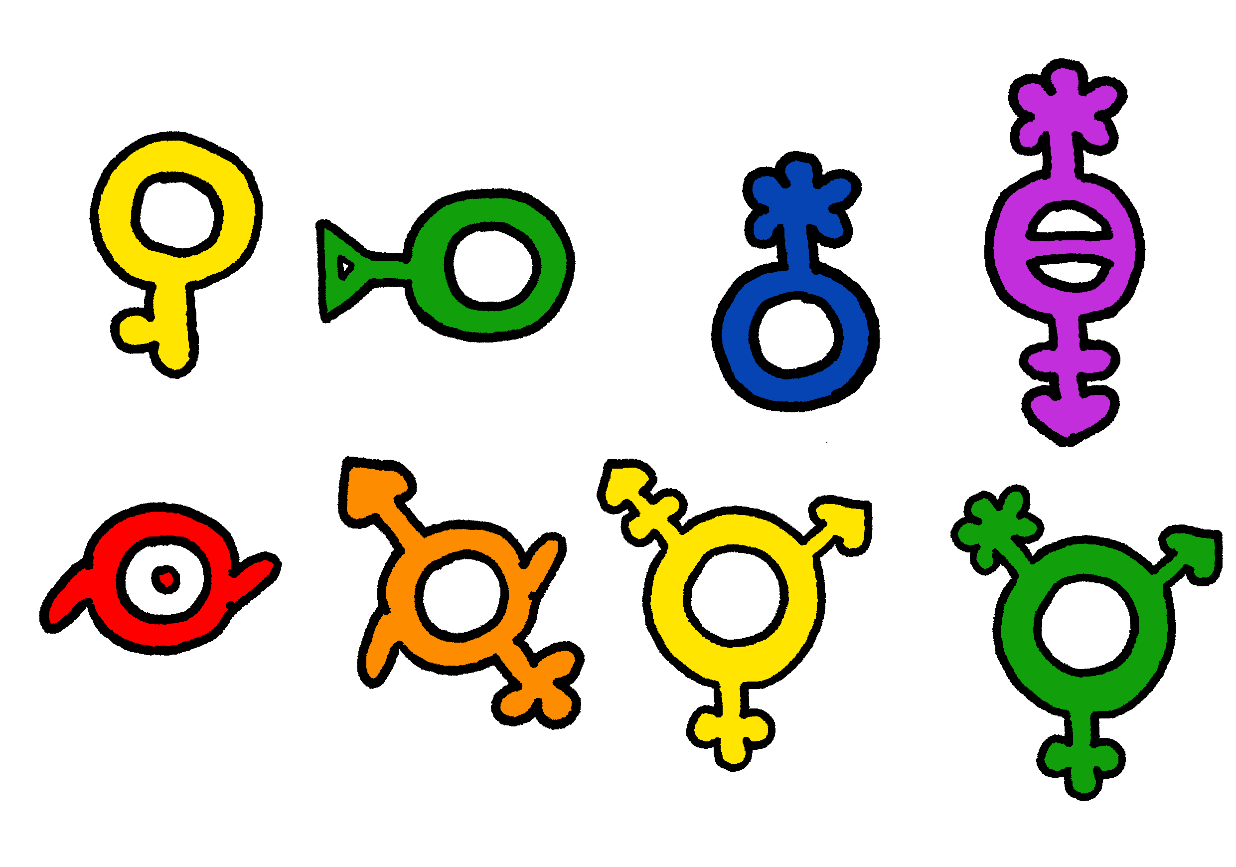 various signs for gender